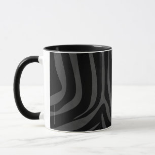 Zebra Black and Gray Print Tasse