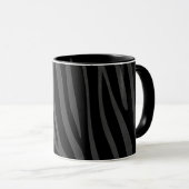 Zebra Black and Gray Print Tasse (VorderseiteRechts)