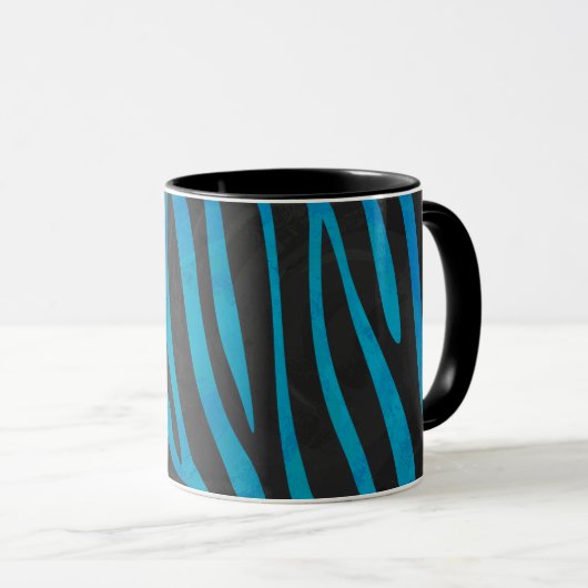 Zebra Black and Gray Print Tasse (VorderseiteRechts)