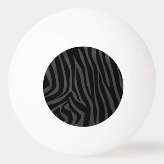 Zebra Black and Gray Print Tischtennisball (Vorderseite)