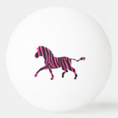 Zebra Black and Hot Pink Silhouette Tischtennisball (Vorderseite)