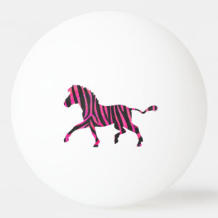 Zebra Black and Hot Pink Silhouette Tischtennisball