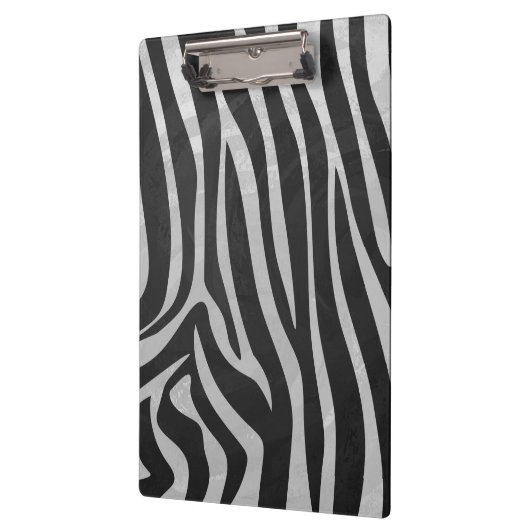 Zebra Black and Light Gray Monogram Klemmbrett (Links)