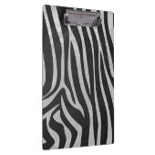 Zebra Black and Light Gray Monogram Klemmbrett (Rechts)