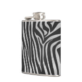 Zebra Black and Light Gray Print Flachmann (Links)