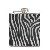 Zebra Black and Light Gray Print Flachmann (Vorderseite)