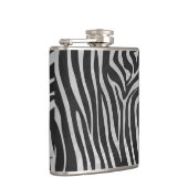 Zebra Black and Light Gray Print Flachmann (Rechts)