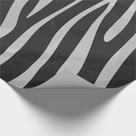 Zebra Black and Light Gray Print Geschenkpapier (Ecke)