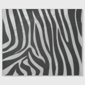 Zebra Black and Light Gray Print Geschenkpapier (Flach)