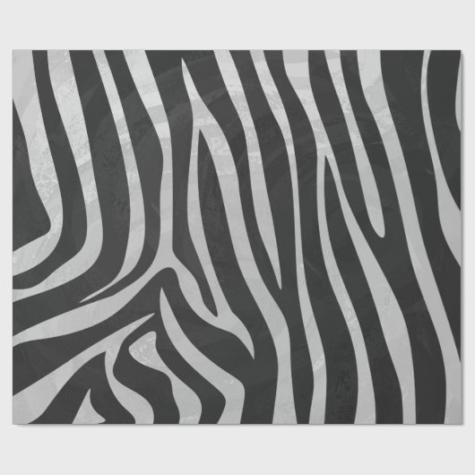 Zebra Black and Light Gray Print Geschenkpapier (Flach)