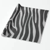 Zebra Black and Light Gray Print Geschenkpapier (Ungerollt)