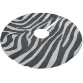 Zebra Black and Light Gray Print Polyester Weihnachtsbaumdecke (Schrägansicht)