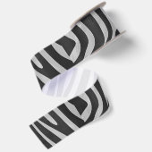 Zebra Black and Light Gray Print Satinband (Rückseite)