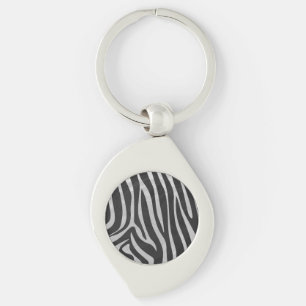 Zebra Black and Light Gray Print Schlüsselanhänger