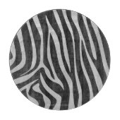 Zebra Black and Light Gray Print Schneidebrett (Vorderseite)