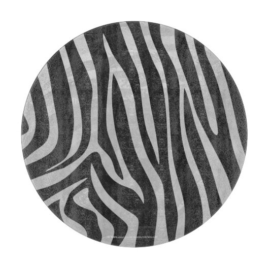 Zebra Black and Light Gray Print Schneidebrett (Vorderseite)