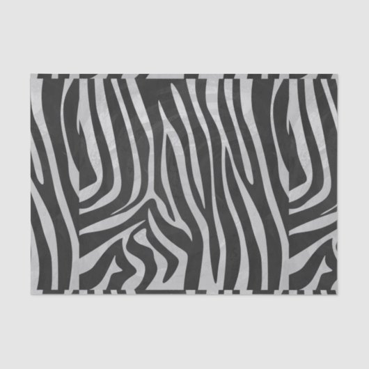 Zebra Black and Light Gray Print Seidenpapier (Vorderseite)