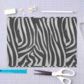 Zebra Black and Light Gray Print Seidenpapier (Handwerk)