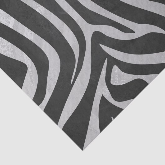 Zebra Black and Light Gray Print Seidenpapier (Ausschnitt)