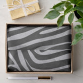 Zebra Black and Light Gray Print Seidenpapier (Geschenk)