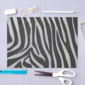 Zebra Black and Light Gray Print Seidenpapier (Handwerk)