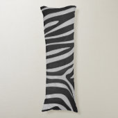 Zebra Black and Light Gray Print Seitenschläferkissen (Vorderseite Vertikal)