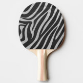 Zebra Black and Light Gray Print Tischtennis Schläger (Rückseite)