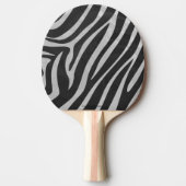 Zebra Black and Light Gray Print Tischtennis Schläger (Vorderseite)