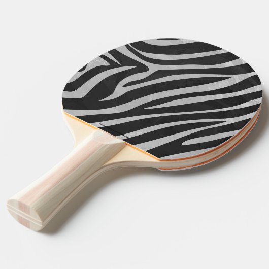 Zebra Black and Light Gray Print Tischtennis Schläger (Vorderseite)