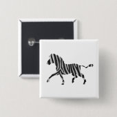 Zebra Black and Light Gray Silhouette Button (Vorne & Hinten)