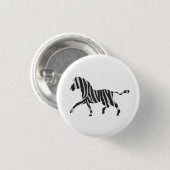 Zebra Black and Light Gray Silhouette Button (Vorne & Hinten)
