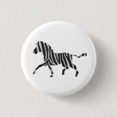 Zebra Black and Light Gray Silhouette Button (Vorderseite)