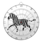 Zebra Black and Light Gray Silhouette Dartscheibe (vorne)