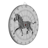 Zebra Black and Light Gray Silhouette Dartscheibe (Vorderseite Links)