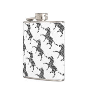 Zebra Black and Light Gray Silhouette Flachmann (Links)