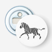 Zebra Black and Light Gray Silhouette Flaschenöffner (Vorderseite)