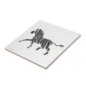 Zebra Black and Light Gray Silhouette Fliese (Seite)