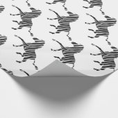 Zebra Black and Light Gray Silhouette Geschenkpapier (Ecke)
