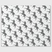 Zebra Black and Light Gray Silhouette Geschenkpapier (Flach)