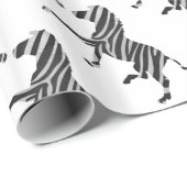 Zebra Black and Light Gray Silhouette Geschenkpapier (Rolleneckpunkt)