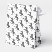 Zebra Black and Light Gray Silhouette Geschenkschachtel (Rückseite)