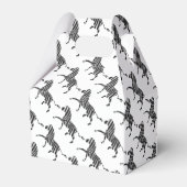 Zebra Black and Light Gray Silhouette Geschenkschachtel (Rückseite)
