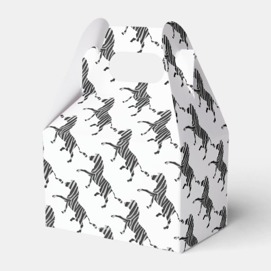 Zebra Black and Light Gray Silhouette Geschenkschachtel (Rückseite)