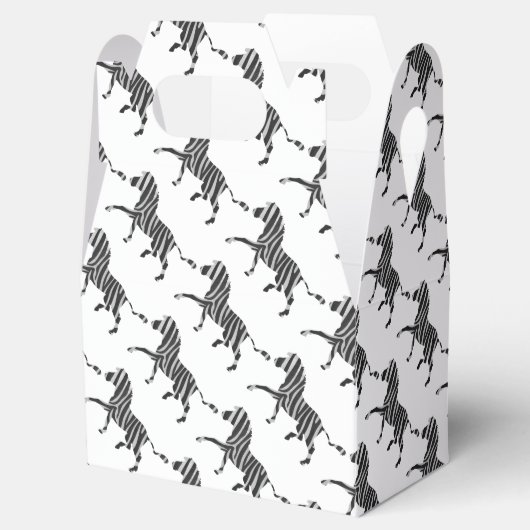 Zebra Black and Light Gray Silhouette Geschenkschachtel (Geöffnet)