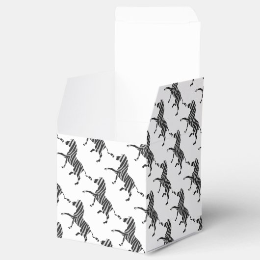 Zebra Black and Light Gray Silhouette Geschenkschachtel (Geöffnet)