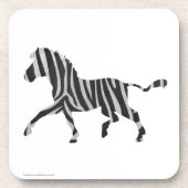 Zebra Black and Light Gray Silhouette Getränkeuntersetzer (Vorderseite)