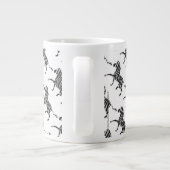 Zebra Black and Light Gray Silhouette Jumbo-Tasse (Rückseite)