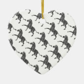 Zebra Black and Light Gray Silhouette Keramikornament (Vorne)