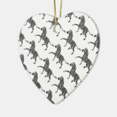Zebra Black and Light Gray Silhouette Keramikornament (Links)
