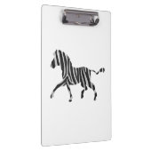 Zebra Black and Light Gray Silhouette Klemmbrett (Rechts)